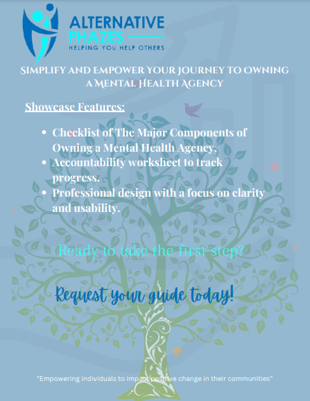 Checklist of The Major Components of Owning a Mental Health Agency